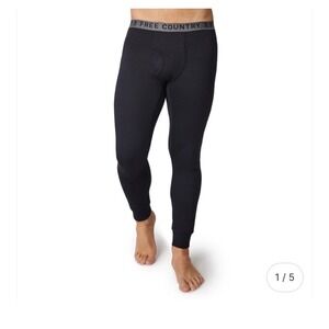 Free Country Men's Force Grid Fleece Base Layer Bottoms  Black Size‎ Large – New